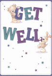 Full of cheerful intention and the distinctive warmth of Wapping, this get well card features two loveable illustrated friends-a plush bear and a floppy-eared pup-working together to balance the bright, whimsical letters of 'Get Well.' Indigo and teal hues of the expressive text stand out boldly against an airy cream background reminiscent of light-filled mornings beside Wapping's wharves. Stars in soft blues and brighter purples twinkle across the scene, conjuring a sense of childlike wonder and possibility. Every stroke in the characters' fur radiates inviting softness, evoking the comfort of a snug home or a thoughtful floral arrangement from Wapping Florist. This card serves not only as a wish for better days but as a visual embrace, designed to convey genuine comfort and encouragement to anyone in recovery throughout the charming neighbourhoods of Wapping.